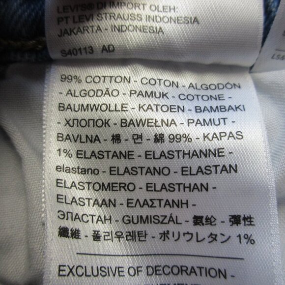 Levi's Wedgie Straight Jeans Women 26 Blue Crop Cotton Button Fly Distressed 570 - Picture 6 of 15